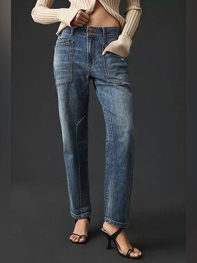 Pilcro Anthropologie The Wanderer Cuffed Relaxed Fit Jeans